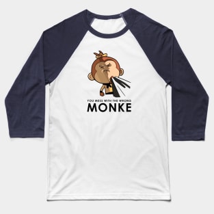 Mess With The Wrong Monkey Baseball T-Shirt